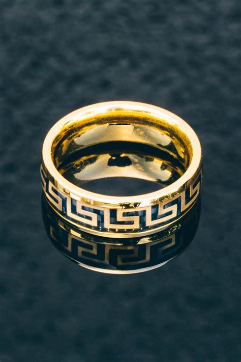 men versace ring on hand|Versace men's wedding rings.